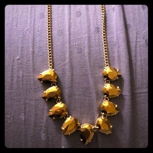 J Crew Classic teardrop stone necklace - Gold